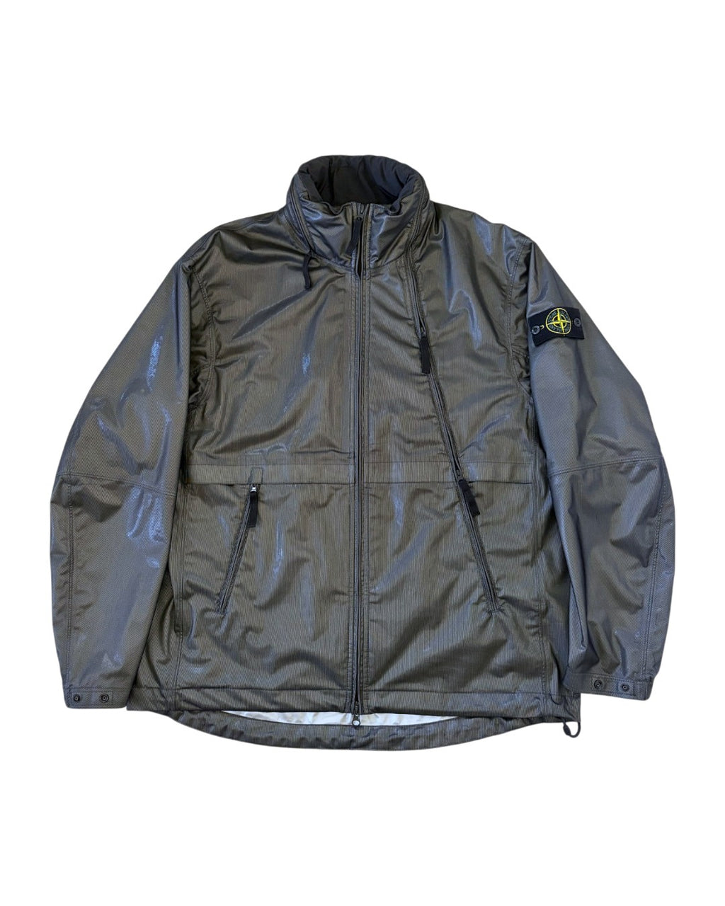 Stone Island Metallic Run Proof Nylon Jacket Black/Silver XL