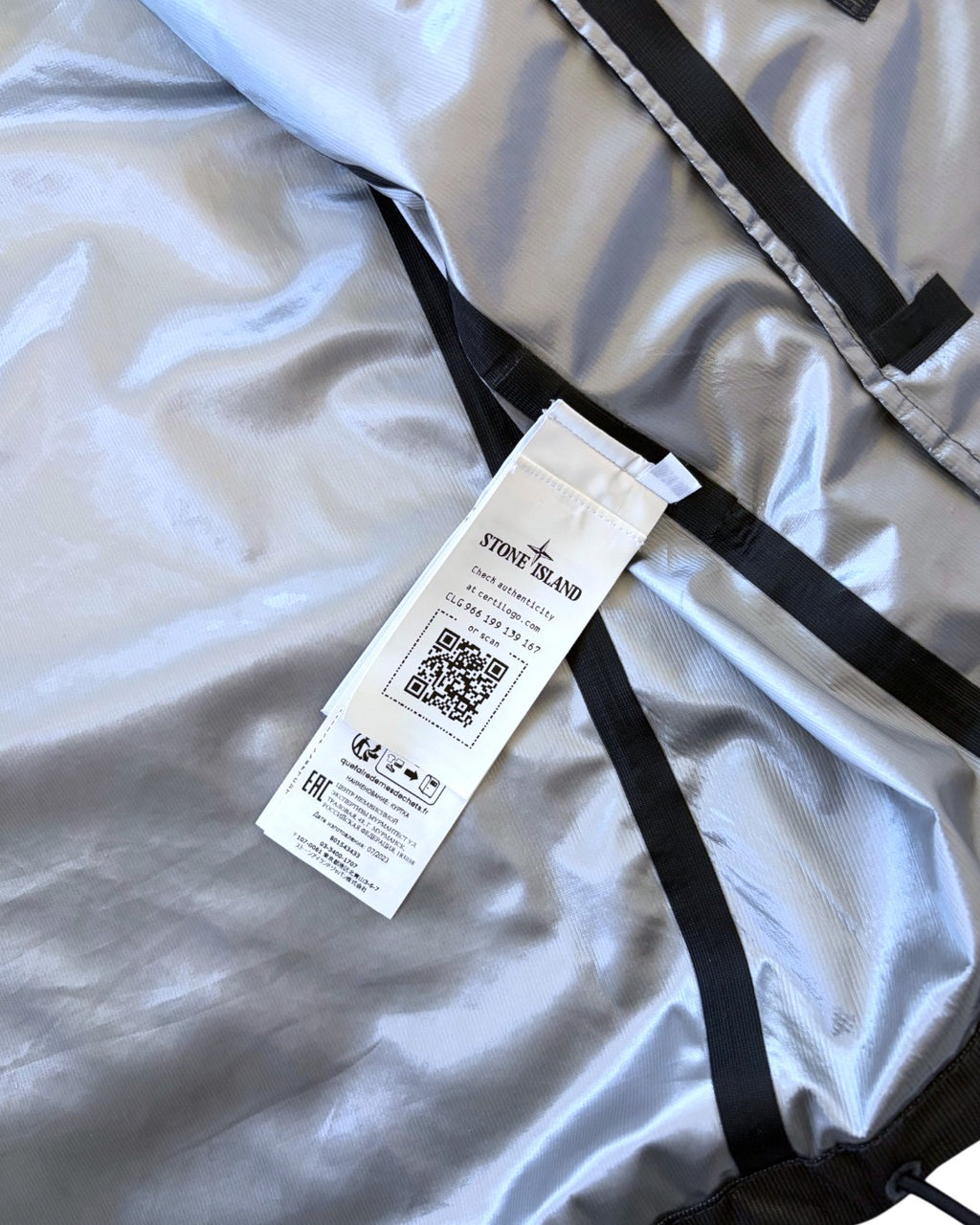 Stone Island Metallic Run Proof Nylon Jacket Black/Silver XL