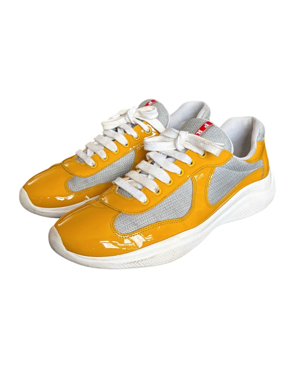 Prada America's Cups Sneakers Yellow/White Size 7.5 (41.5)