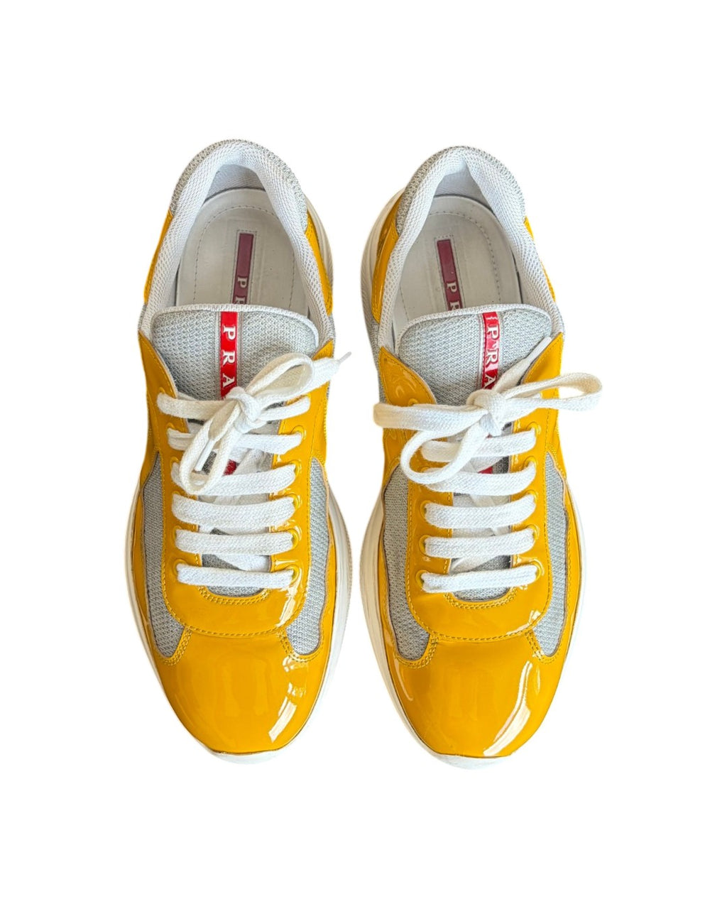 Prada America's Cups Sneakers Yellow/White Size 7.5 (41.5)