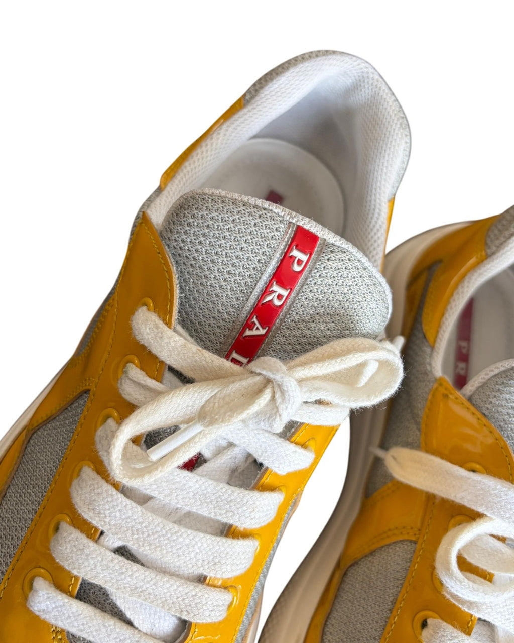 Prada America's Cups Sneakers Yellow/White Size 7.5 (41.5)