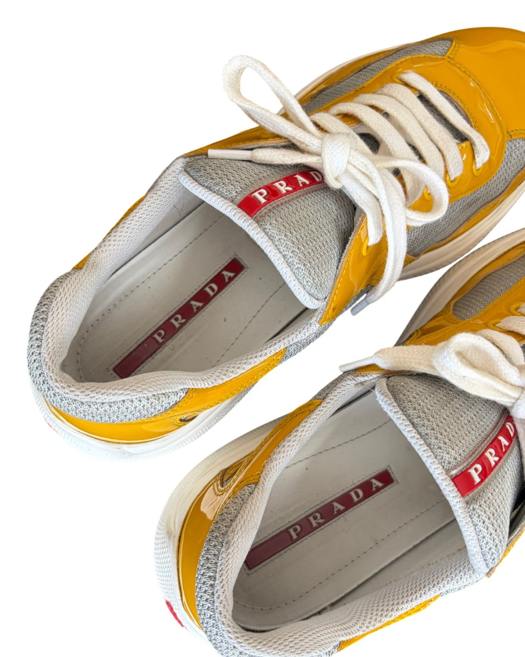Prada America's Cups Sneakers Yellow/White Size 7.5 (41.5)