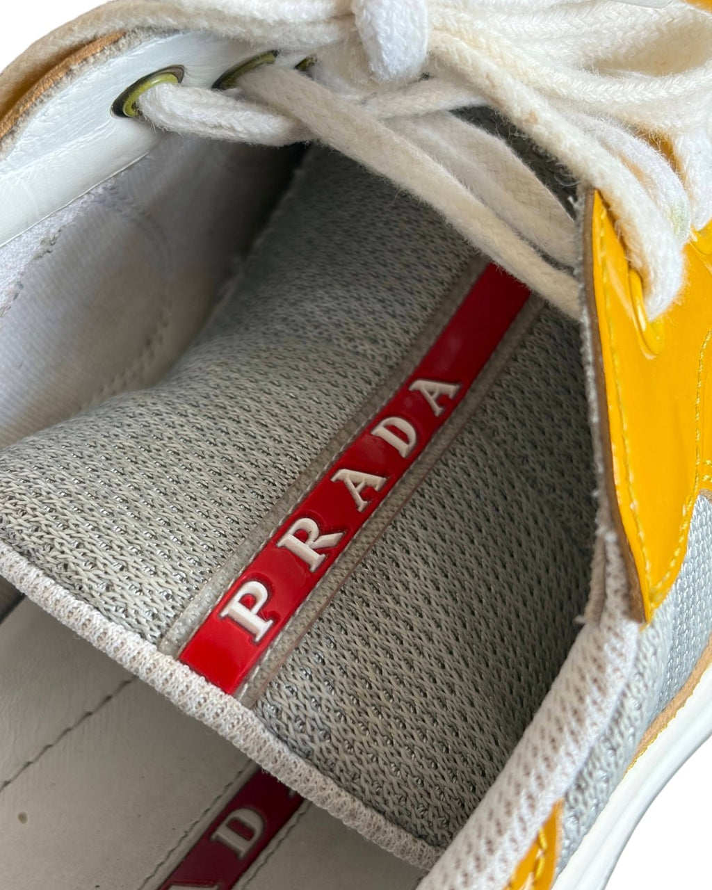 Prada America's Cups Sneakers Yellow/White Size 7.5 (41.5)