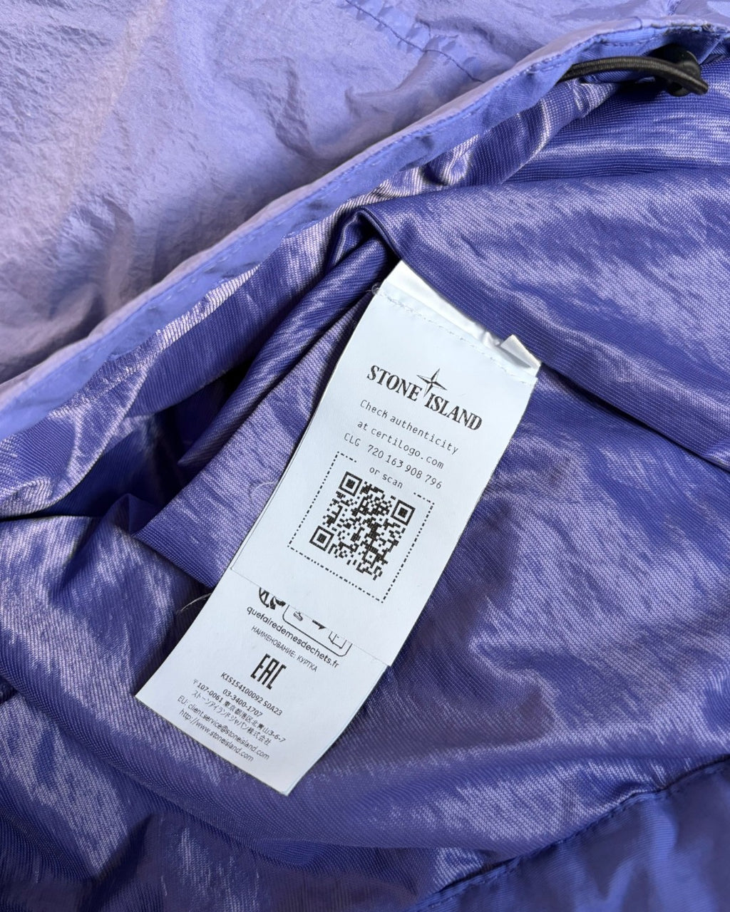 Stone Island Garment Dyed Crinkle Reps-NY Jacket Lavender L
