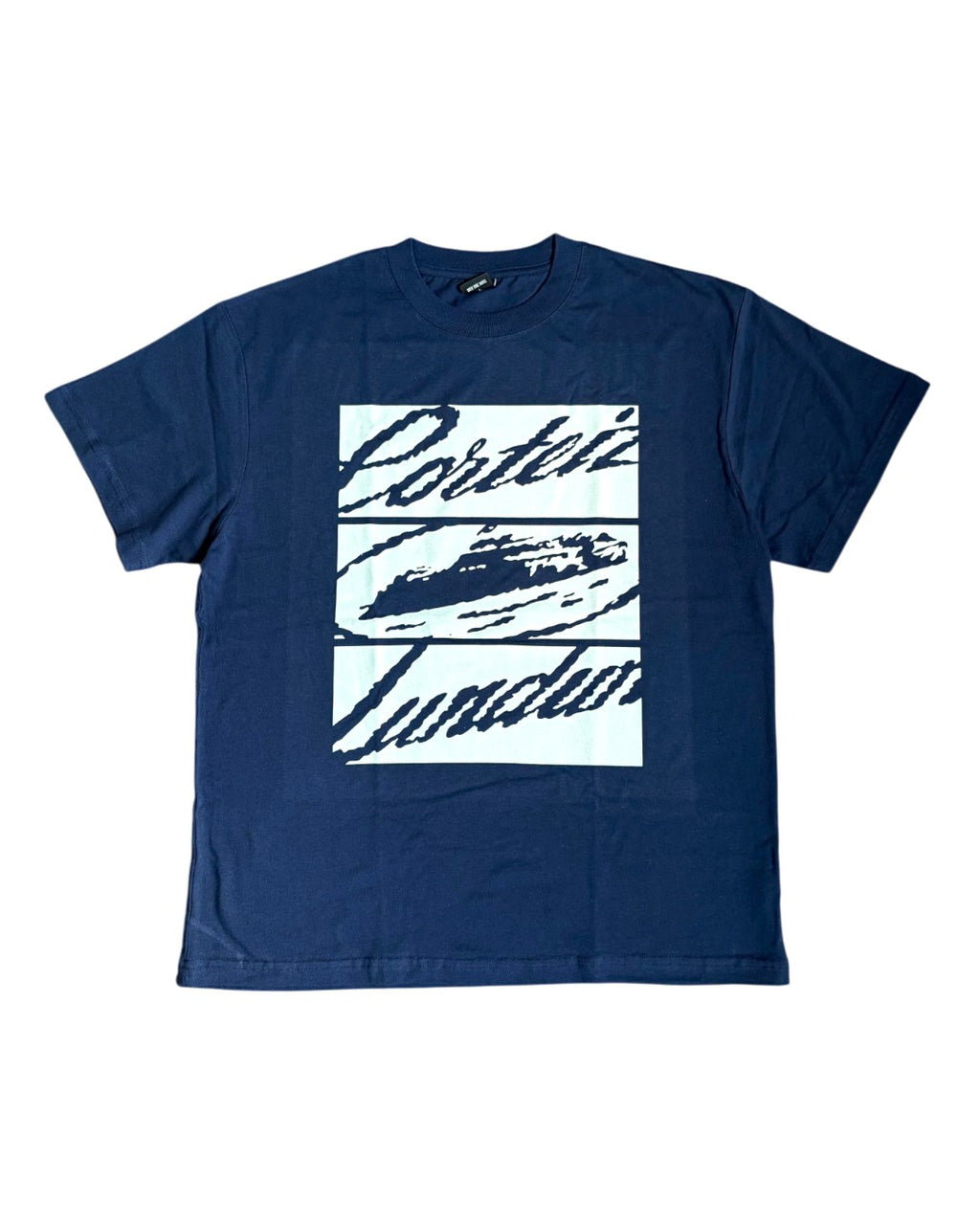 Corteiz 'Lundun' Graphic T-shirt Navy Blue Medium