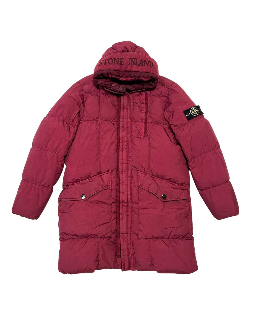 Stone Island Crinkle Reps Parka Jacket Burgundy S