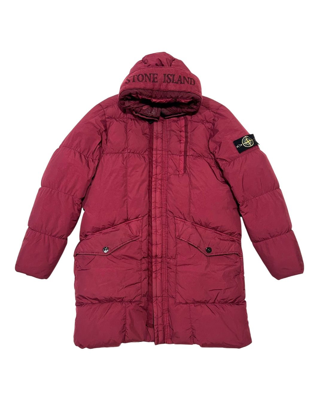 Stone Island Crinkle Reps Parka Jacket Burgundy S