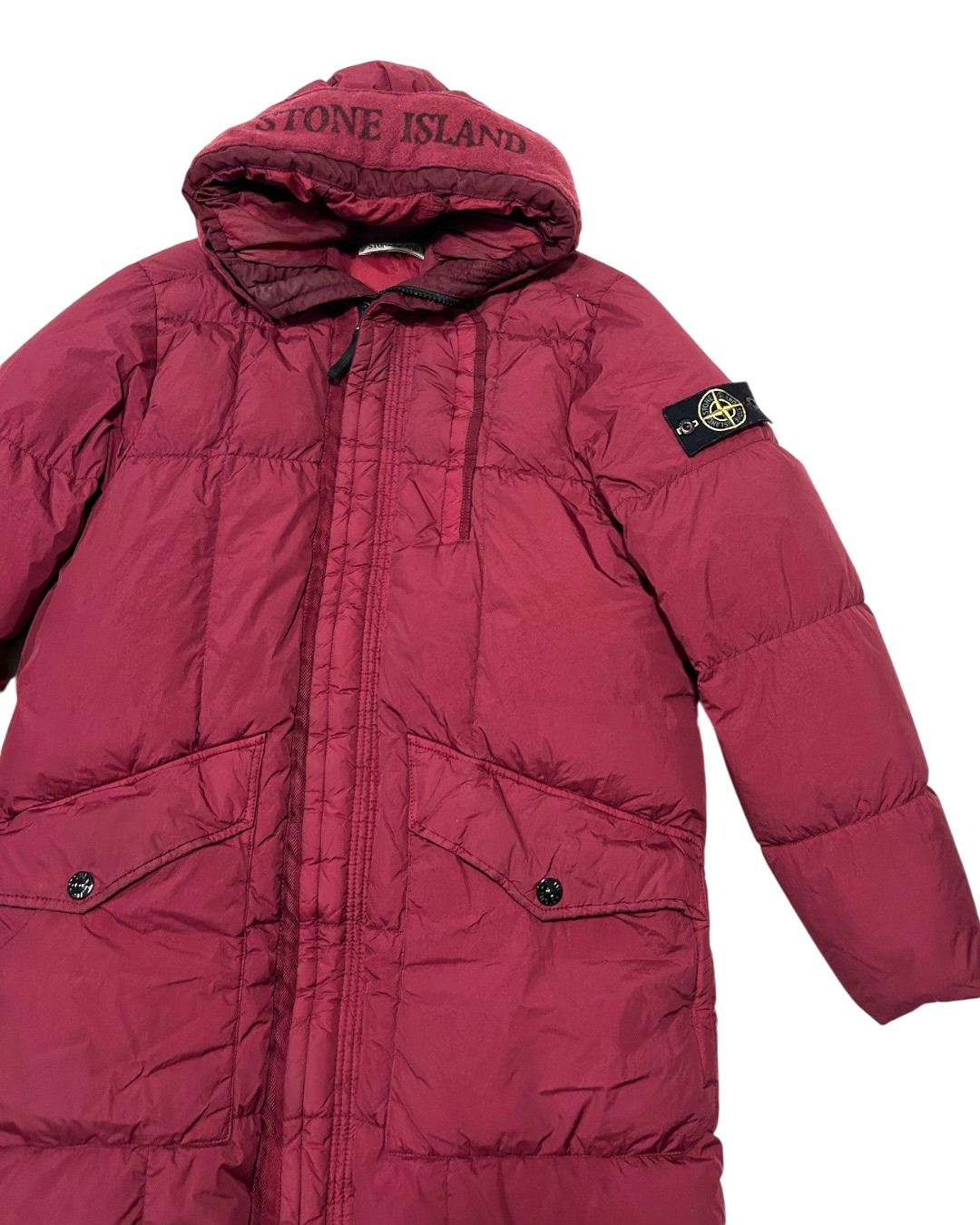 Stone Island Crinkle Reps Parka Jacket Burgundy S