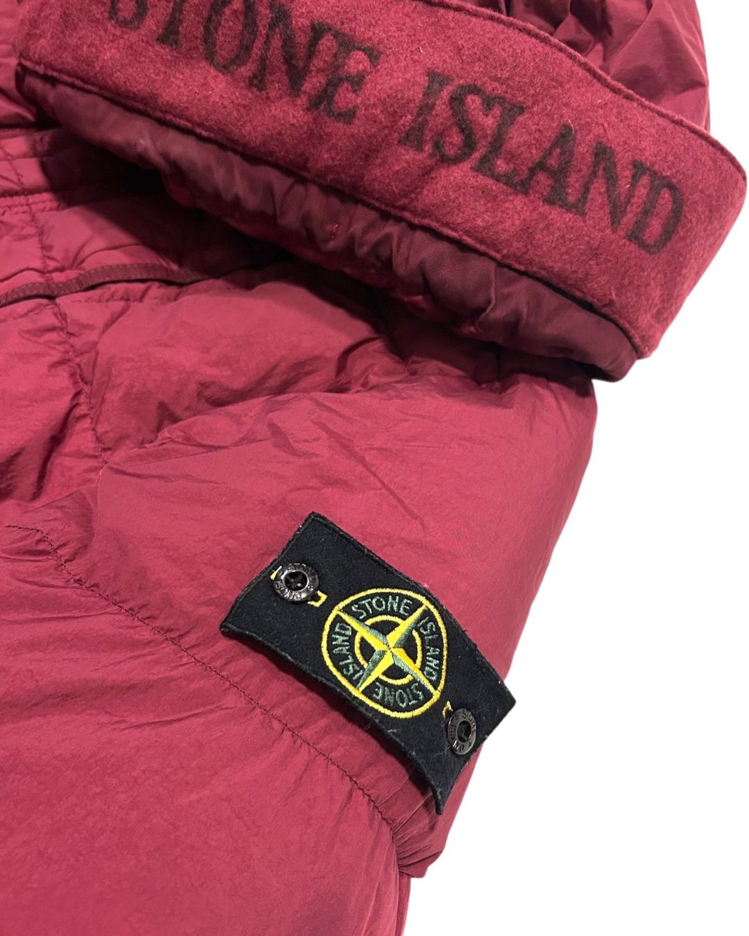 Stone Island Crinkle Reps Parka Jacket Burgundy S