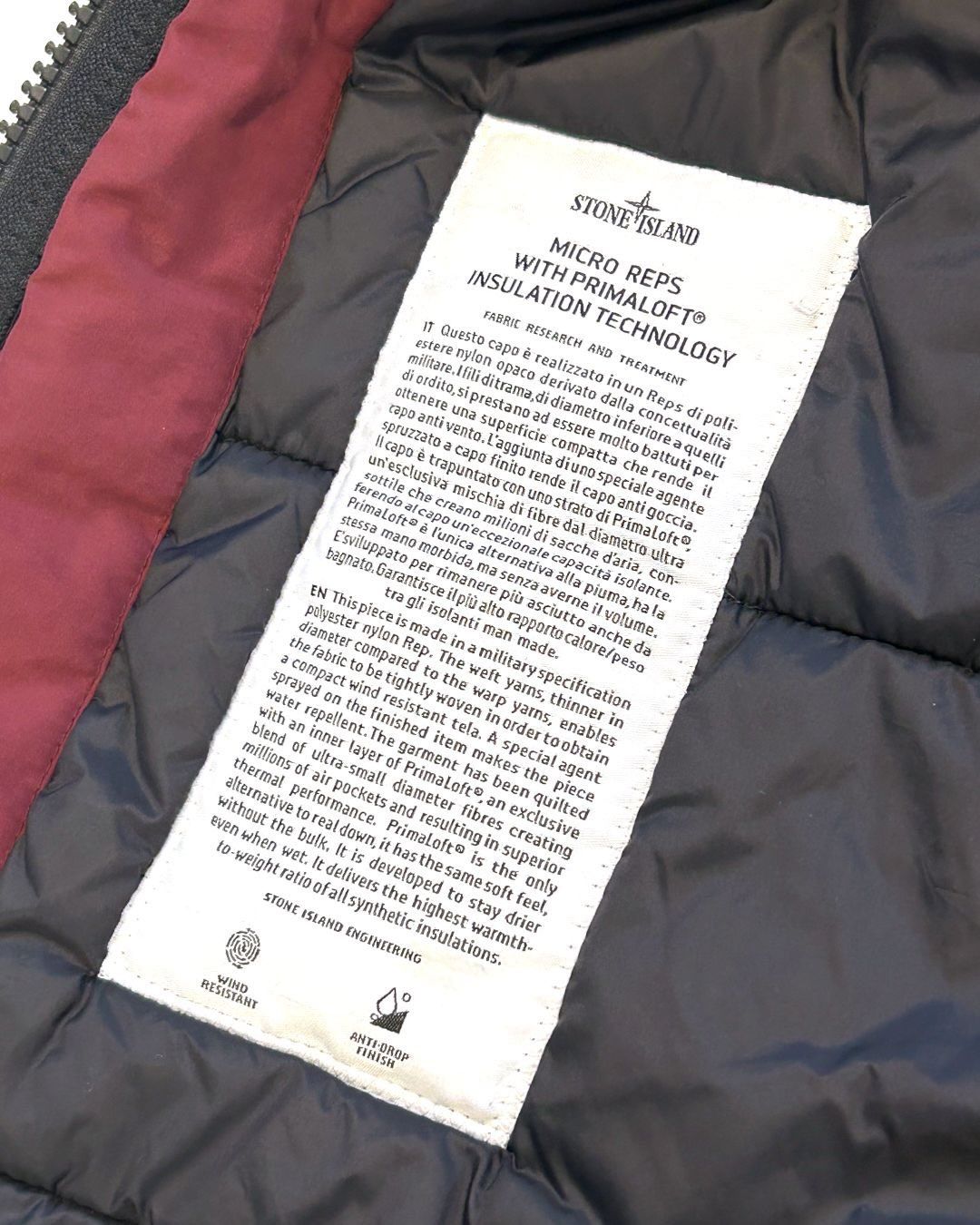 Stone Island Micro Reps With Primaloft Jacket Burgundy M
